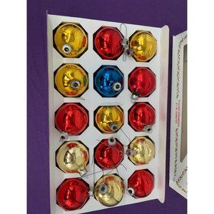 Holly Value Pack 15 Glass Ornaments 2 1/4 inch diameter Vintage Christmas Bulbs
